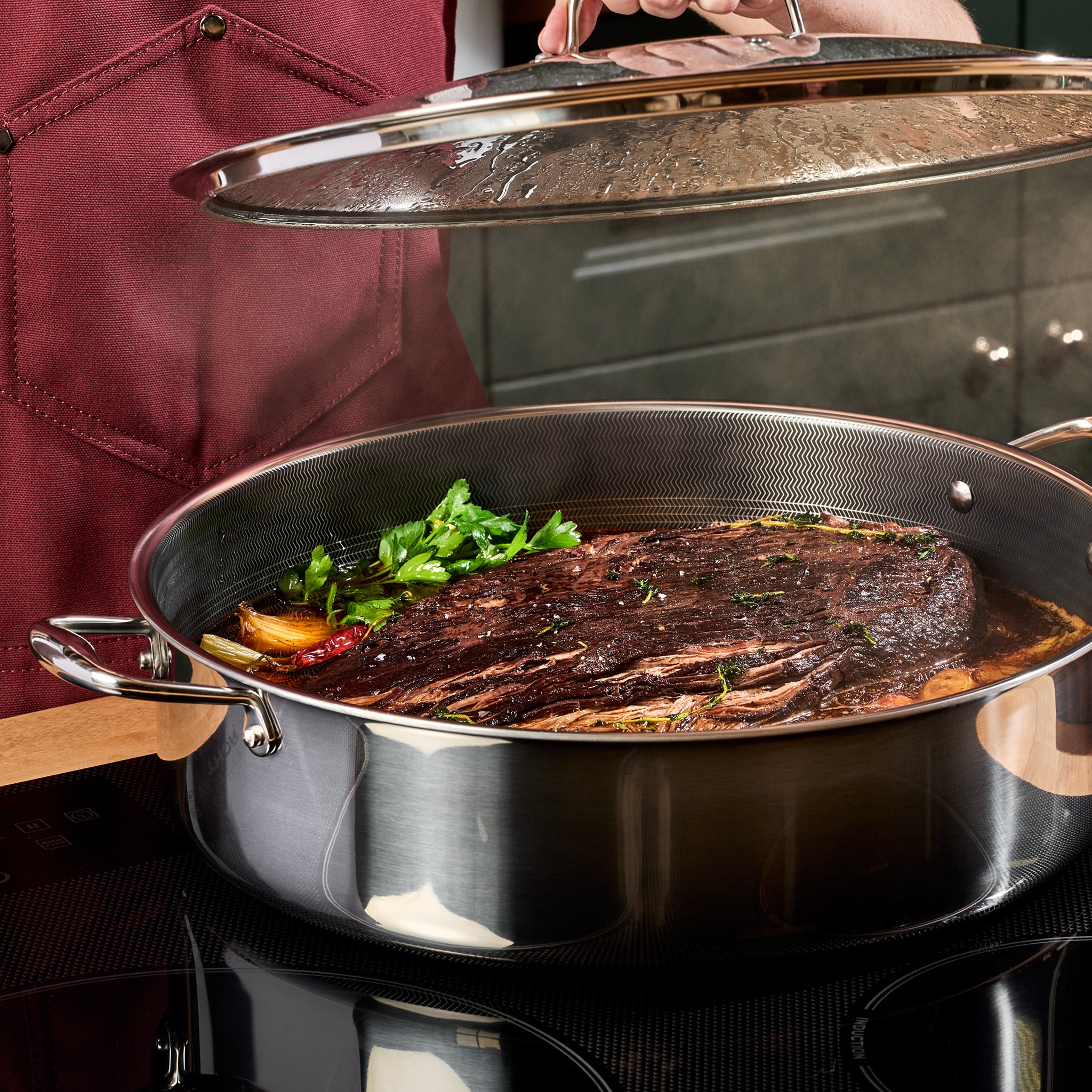 Hybrid Deep Sauté Pan with Lid. 10-QT - Image 6