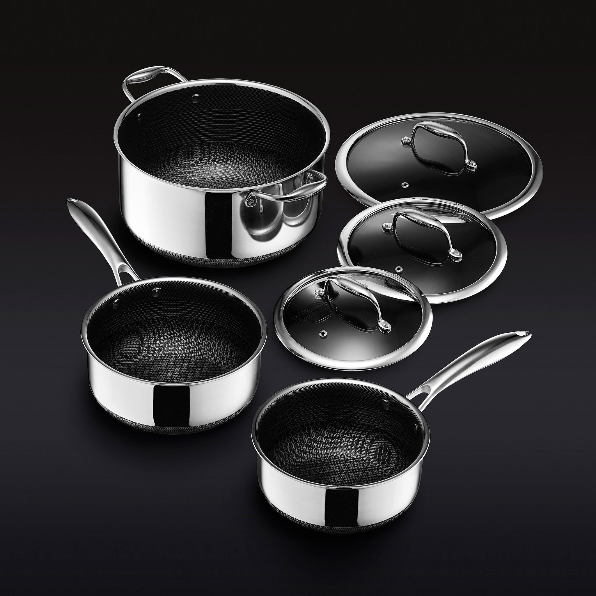 Hybrid Pot Set with Lids. 6-pc