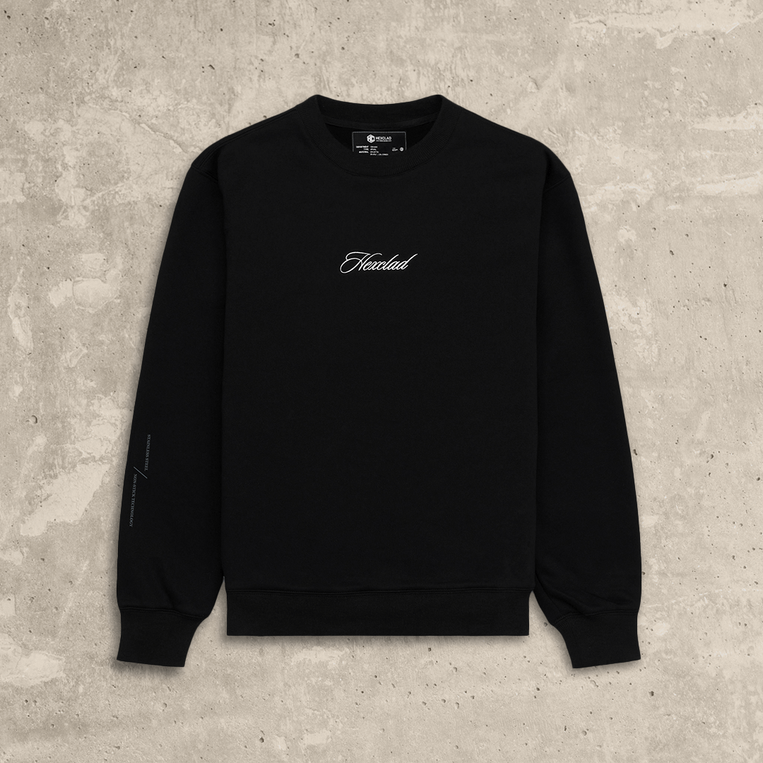 Cursive Hexclad Unisex Crew Neck Sweatshirt - Image 4