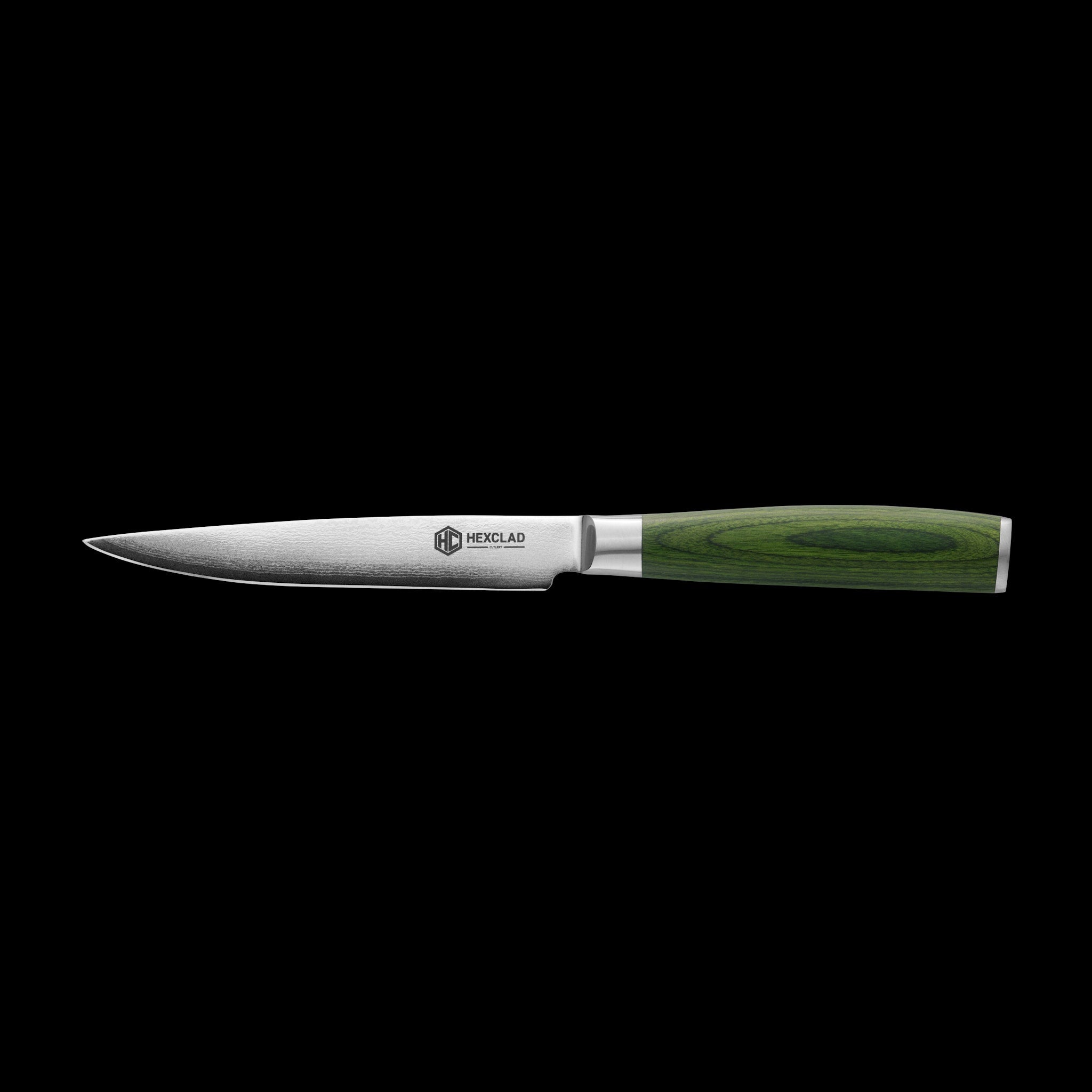 Damascus Steel Steak Knife Set. 4-pc (Green) - Image 4