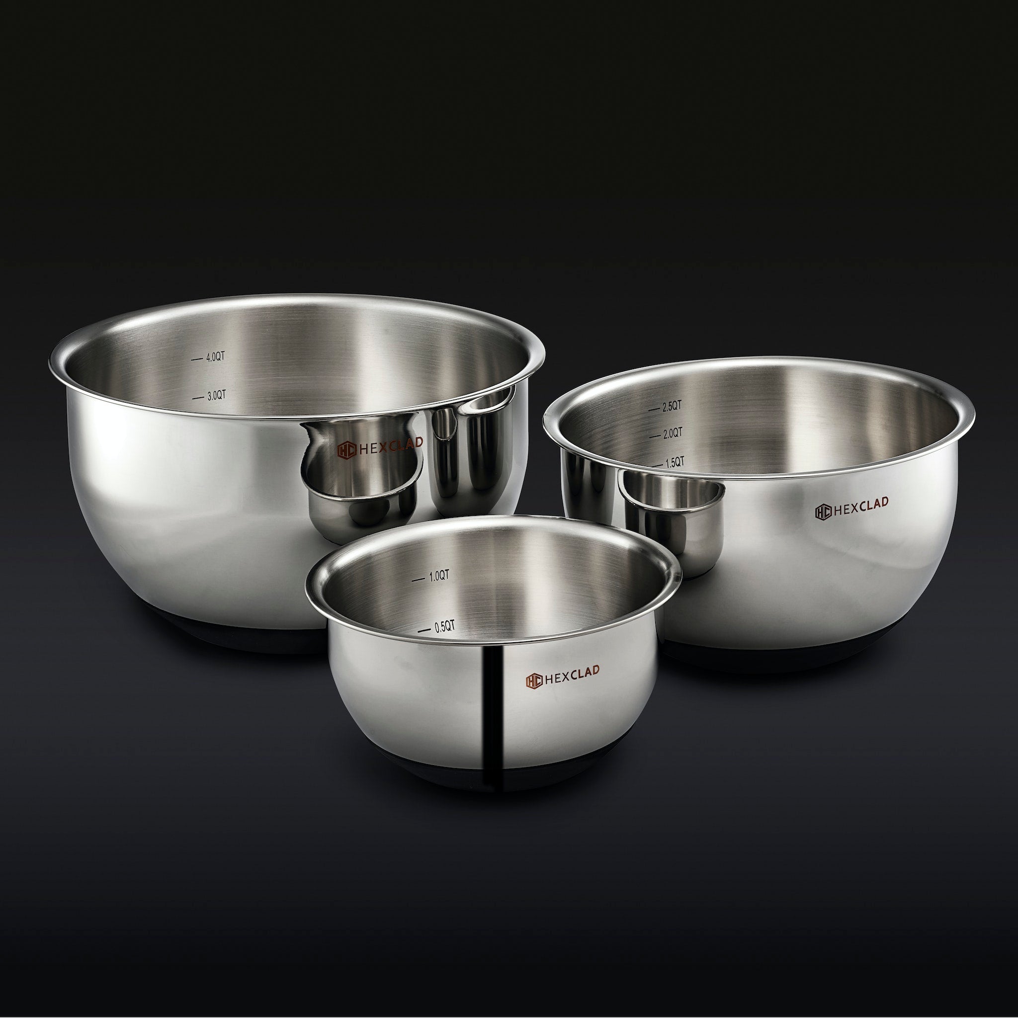 Stainless Mixing Bowl Set with Vacuum Seal Lids. 6-pc - Image 2