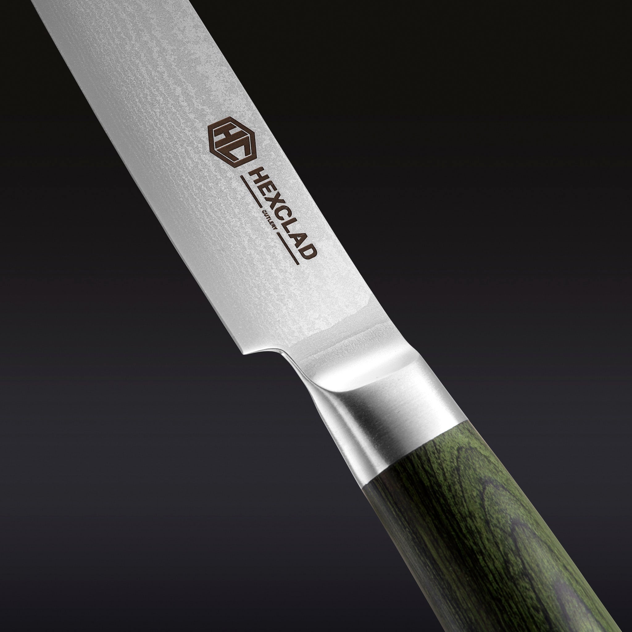 Damascus Steel Utility Knife. 5 (Green) - Image 2