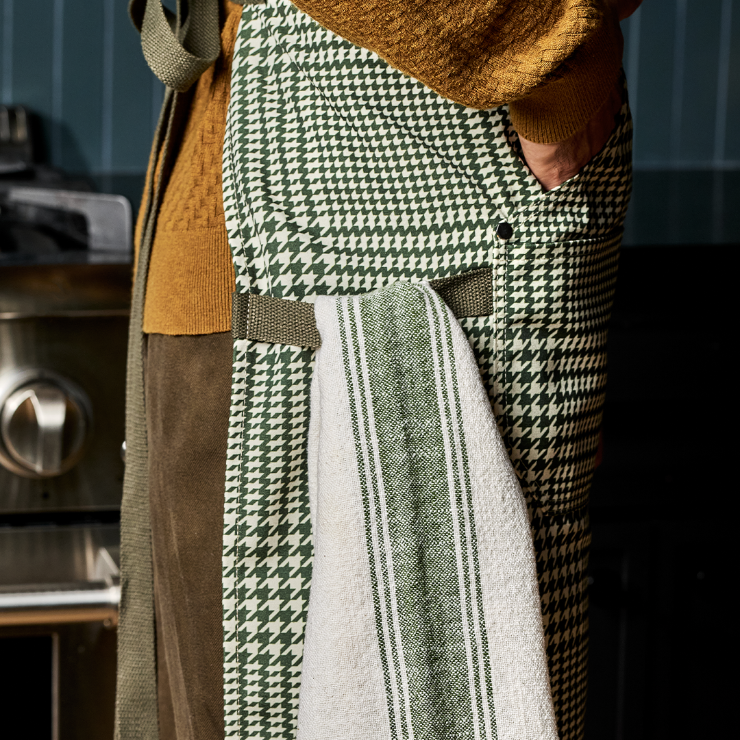 Eco Modern Apron (Houndstooth-Forest) - Image 7